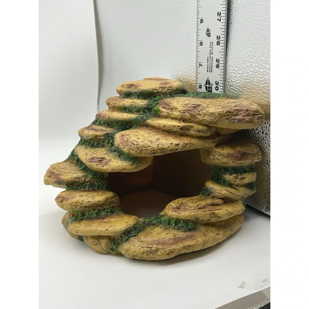 Borlech Reptile Tank Hideouts Cave Habitat Decor Aquarium Terrarium Faux‎ Rock